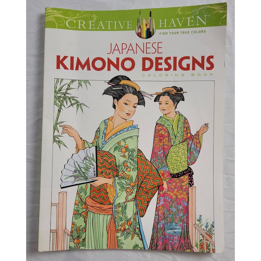 Creative Haven Japanese Kimono Designs Coloring Book